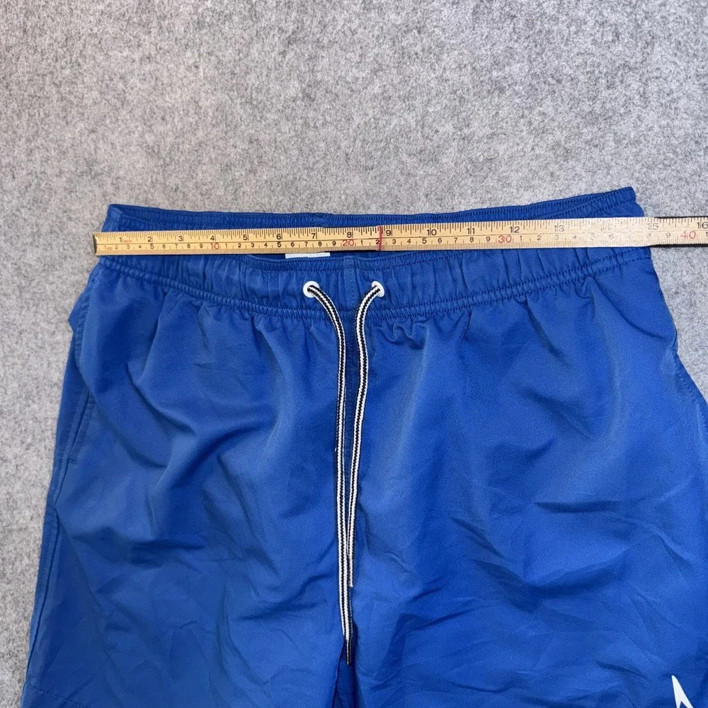 Speedo Swim Trunks Medium Blue Solid Mesh Lined Polyester